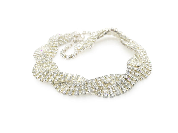 Super Sparkling Braided Vintage Rhinestone Necklace