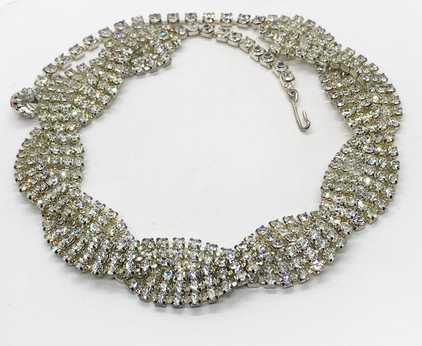 Super Sparkling Braided Vintage Rhinestone Necklace