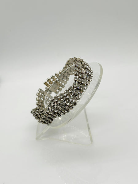 Blingy Vintage Braided Rhinestone Bracelet