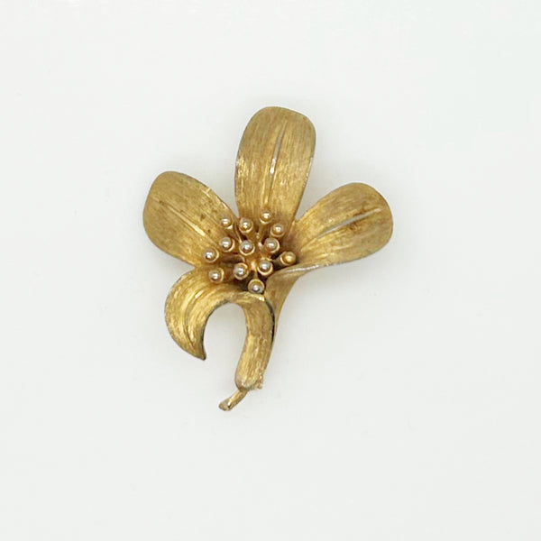 Vintage BSK Golden Lily Brooch