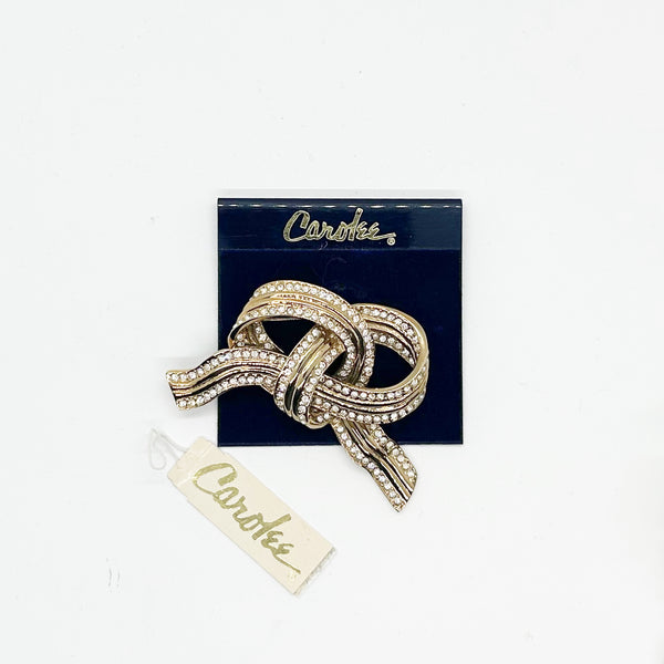 Carolee Rhinestone Bow Knot Brooch Pin