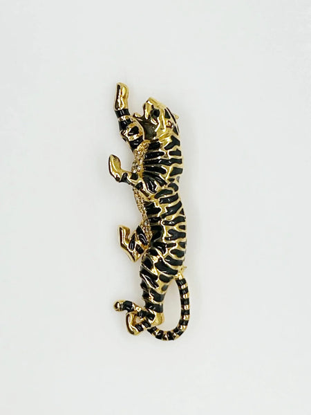 Sparkly Sleek Carolee Tiger Brooch