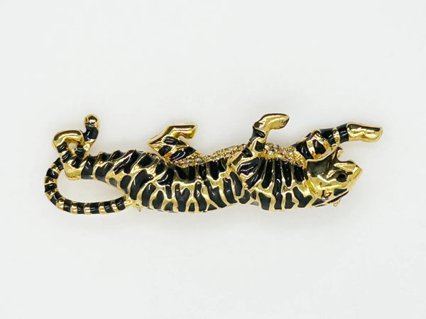 Sparkly Sleek Carolee Tiger Brooch