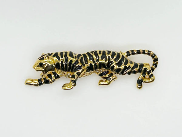 Sparkly Sleek Carolee Tiger Brooch