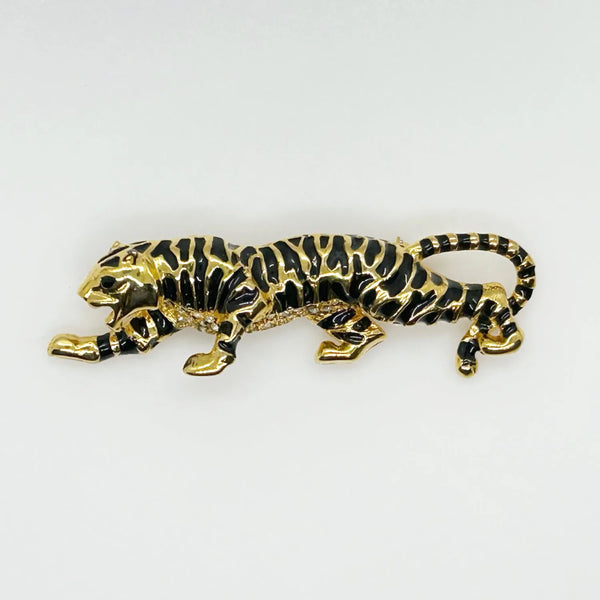 Sparkly Sleek Carolee Tiger Brooch