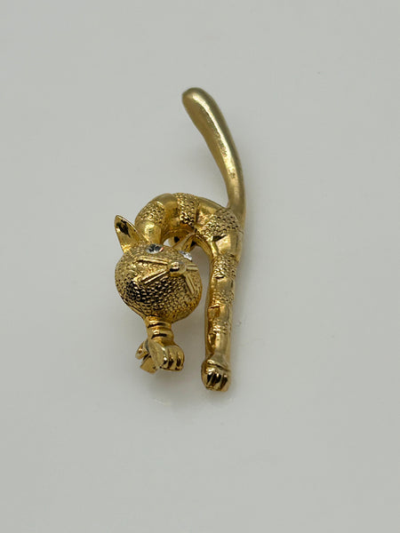 Vintage Cat with Long Tail Brooch