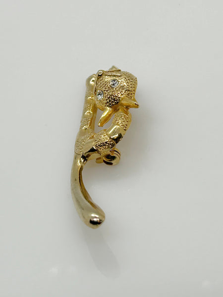 Vintage Cat with Long Tail Brooch