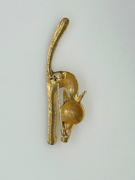 Vintage Cat with Long Tail Brooch