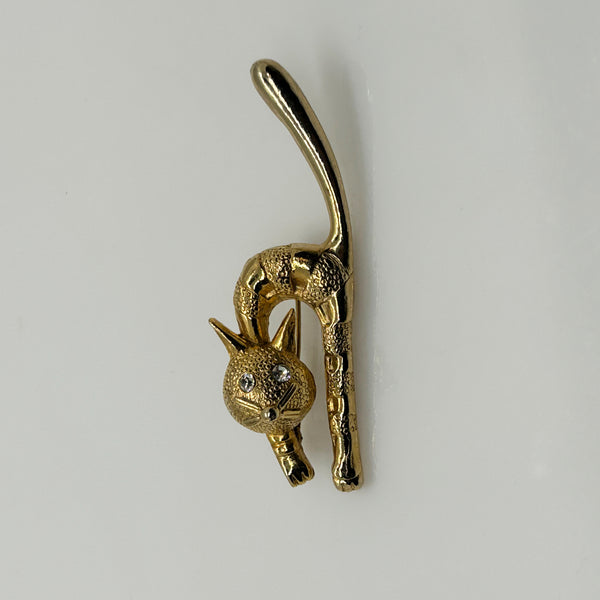 Vintage Cat with Long Tail Brooch