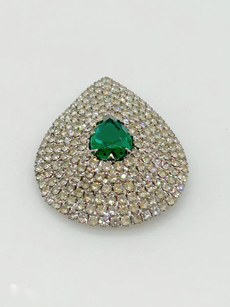 Magnificent Vintage Rhinestone Teardrop Brooch by Celebrity