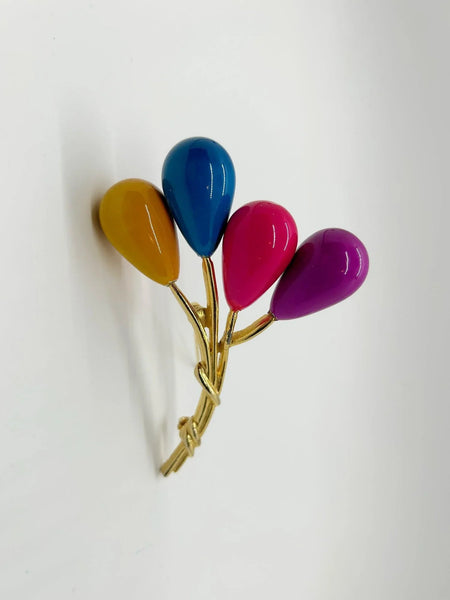 Cheerful Colorful Balloon Bouquet Brooch - Lamoree’s Vintage