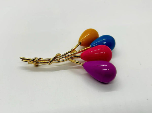 Cheerful Colorful Balloon Bouquet Brooch - Lamoree’s Vintage