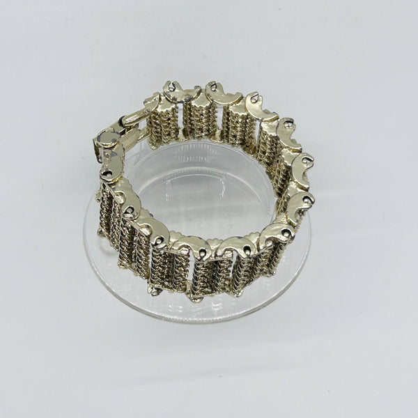 Thick Vintage Gold Tone Chainmail Bracelet