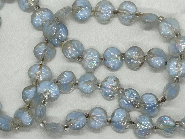 Clear and Pale Blue Gray Bead Necklace - Lamoree’s Vintage