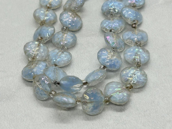 Clear and Pale Blue Gray Bead Necklace - Lamoree’s Vintage