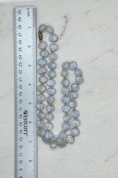 Clear and Pale Blue Gray Bead Necklace - Lamoree’s Vintage