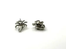 Mid-Century Clear Crystal Cluster Wreath Pin & Matching Clip Earrings Set