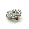 Mid-Century Clear Crystal Cluster Wreath Pin & Matching Clip Earrings Set