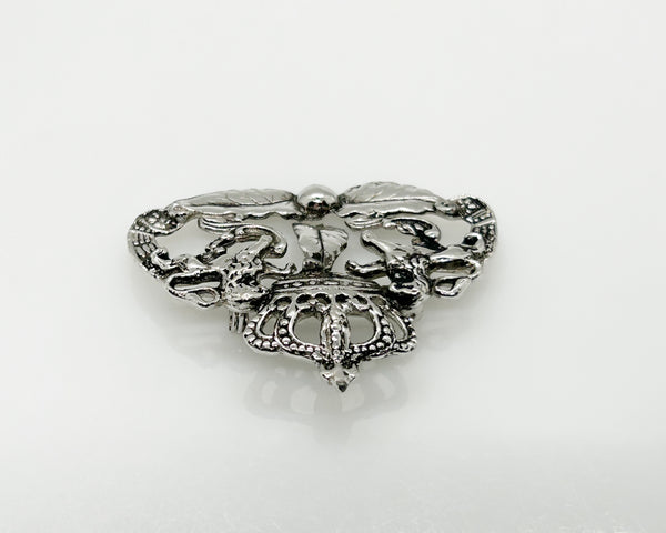 Vintage Silver Tone Coro Coat of Arms Brooch