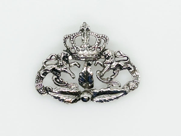 Vintage Silver Tone Coro Coat of Arms Brooch