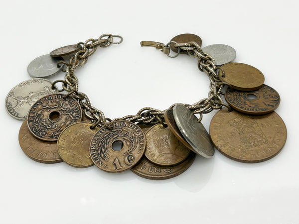 Vintage Foreign Coins Bracelet from 1950-1960s