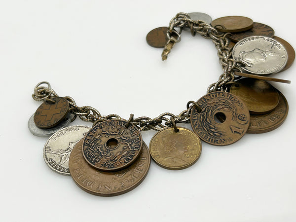 Vintage Foreign Coins Bracelet from 1950-1960s