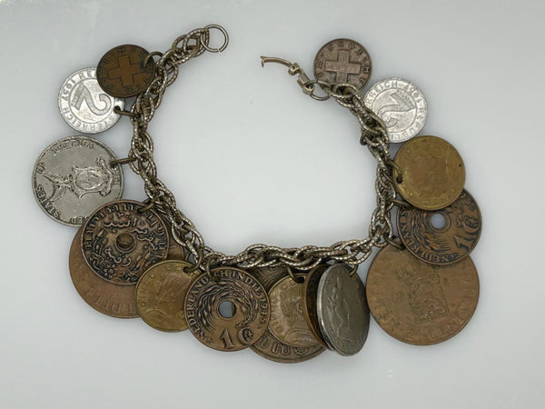 Vintage Foreign Coins Bracelet from 1950-1960s