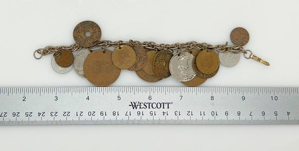 Vintage Foreign Coins Bracelet from 1950-1960s