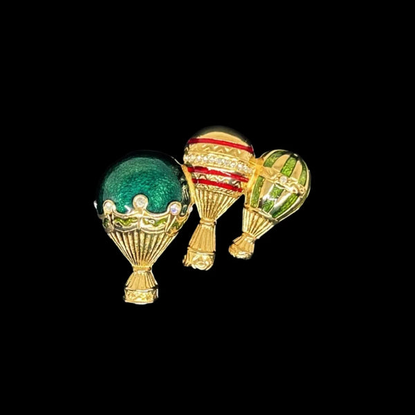 Colorful Vintage Hot Air Balloon Brooch by Bob Mackie - Lamoree’s Vintage