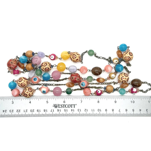 Colorful and Wild 60” Beaded Vintage Necklace - Lamoree’s Vintage