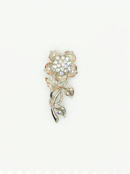 Vintage Floral Brooch with Texture and Glitter