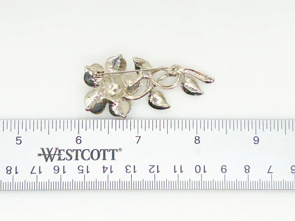 Vintage Floral Brooch with Texture and Glitter