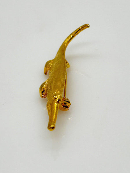 Cute Golden Crocodile Brooch