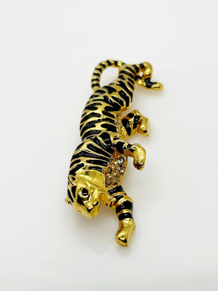 Sparkly Sleek Carolee Tiger Brooch