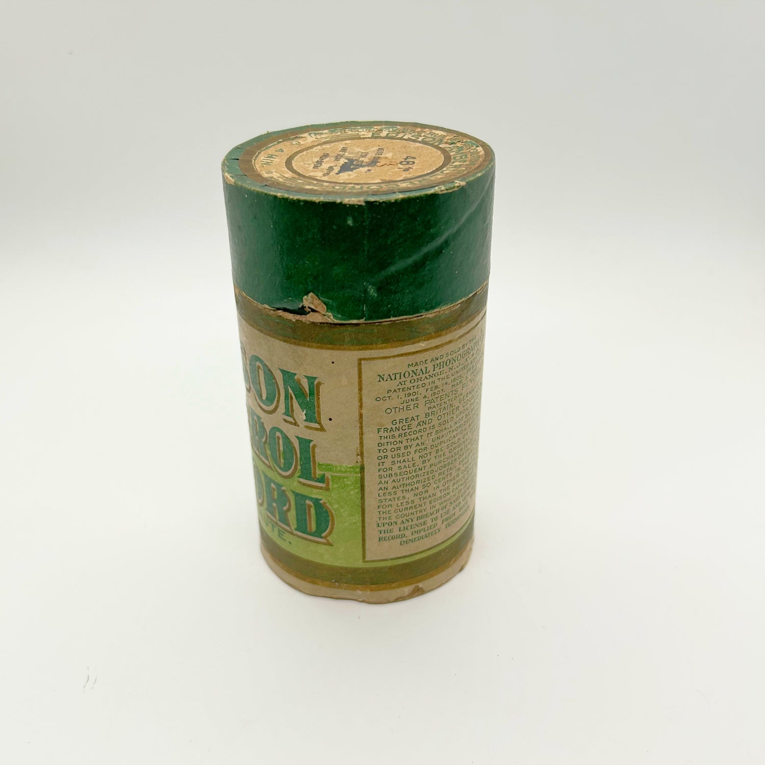 Edison Amberol Record with Cylinder- Antique Recording- Blue Danube Waltz