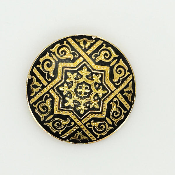 Vintage Damascene Brooch