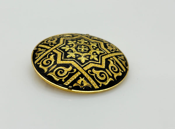 Vintage Damascene Brooch