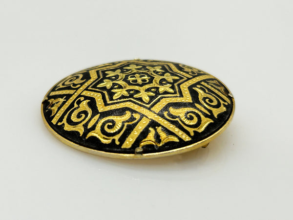 Vintage Damascene Brooch