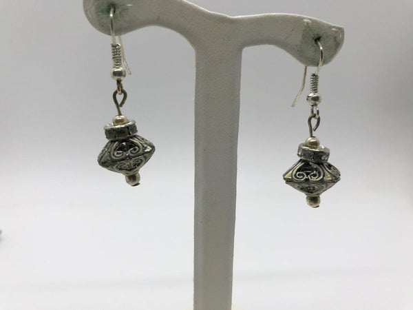 Detailed but Dainty Silver Vintage Dangle Earrings - Lamoree’s Vintage