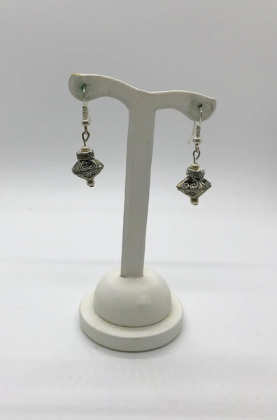 Detailed but Dainty Silver Vintage Dangle Earrings - Lamoree’s Vintage