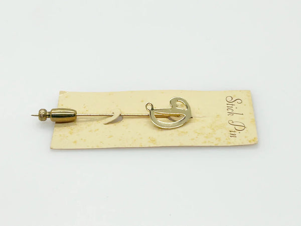 Vintage 1970s-80s Initial "D" Stickpin On Card