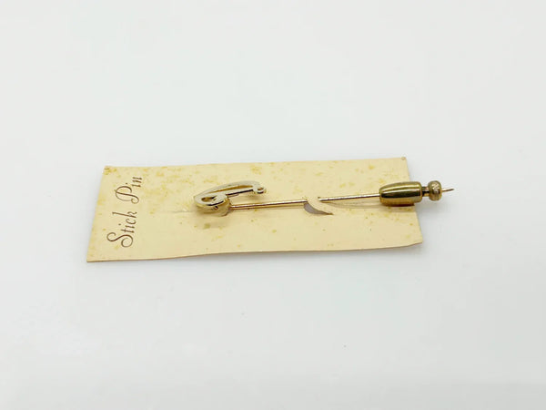 Vintage 1970s-80s Initial "D" Stickpin On Card