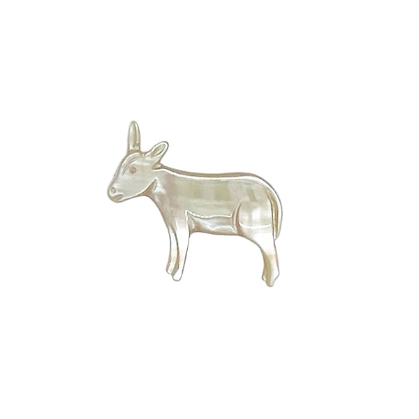 This sweet vintage mother of pearl donkey brooch, measures 1.25” and is in very good condition. The detail is lovely and the design is unusual. Unleash your unique sense of style with this charming vintage mother of pearl donkey brooch! 