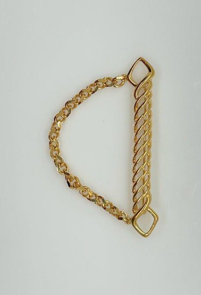 Dramatic Draped Chain Gold Tone Brooch - Lamoree’s Vintage