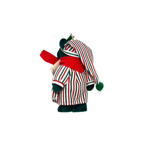 Green velvety North American Bear Company "Ebearneezer Scrooge" VIB holiday ornament teddy bear 