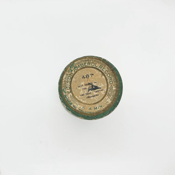 Edison Amberol Record with Cylinder- Antique Recording- Blue Danube Waltz