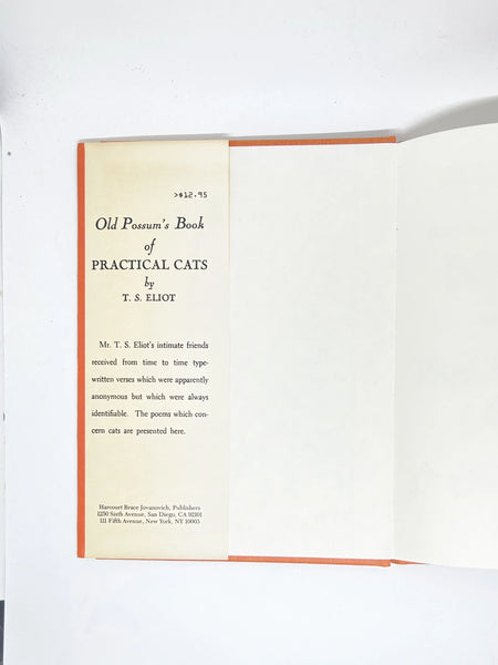 "Old Possum's Book of Practical Cats" T.S. Eliot - Discover whimsical poems about feline psychology. Includes a dust jacket edition from 1986. Shop now!