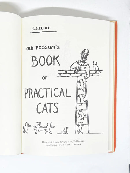 "Old Possum's Book of Practical Cats" T.S. Eliot - Discover whimsical poems about feline psychology. Includes a dust jacket edition from 1986. Shop now!