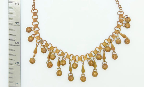 Vintage Etruscan Revival Fringe Necklace