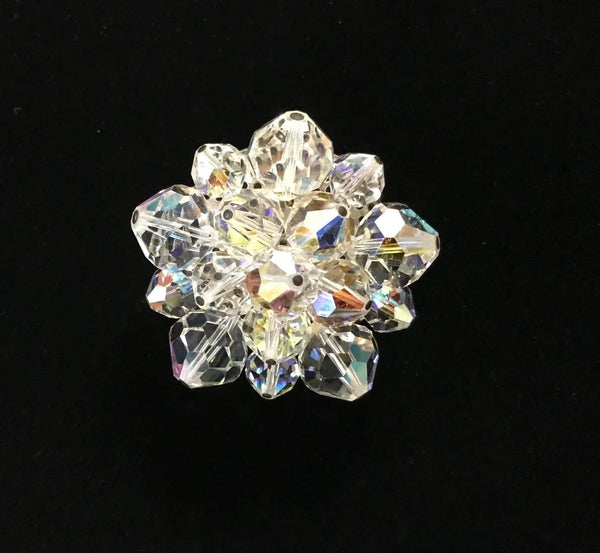 Exceptional Vintage Round Aurora Borealis Brooch - Lamoree’s Vintage